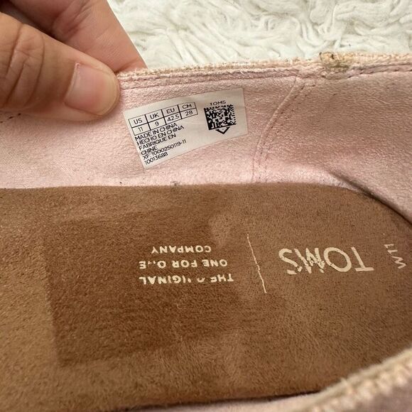 TOMS Women's Jutti Neat‎ Slip-On Comfy Ortholite Flats Almond Toe in pink sz 11 - Picture 6 of 8